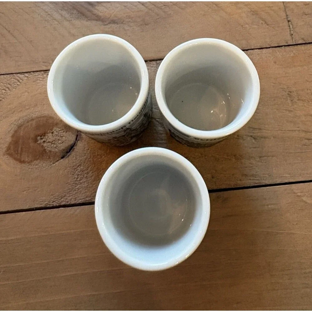 Vintage Set of 3 German Shot or Schnapps Glasses Barware Used